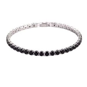 Elegant Silver and Black Men's Bracelet